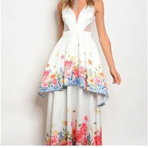 Floral White Dress